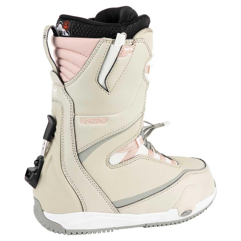 Nitro Cave TLS Step On All Mountain Freestyle Freeride Sistema de Cordones rápidos Barco de Snowboard, Mujeres, Arena Rosa, 24,5
