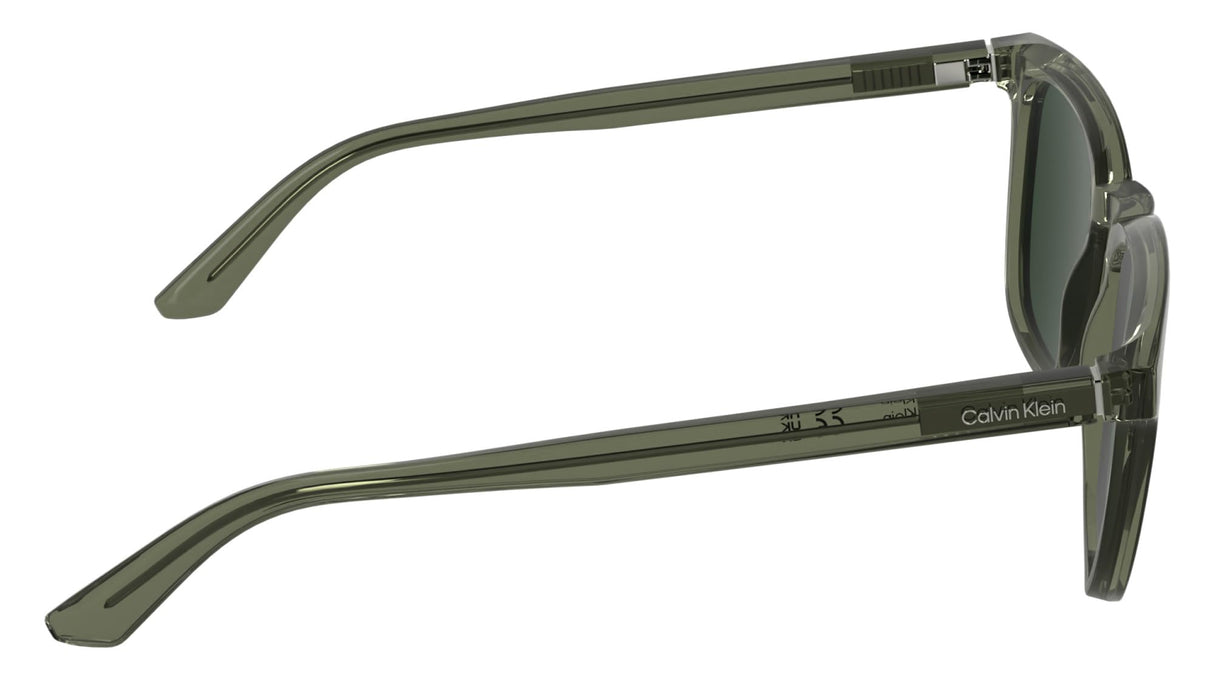 Calvin Klein Men's Sunglasses CK25536S - Transparent Khaki with Solid Green Lens