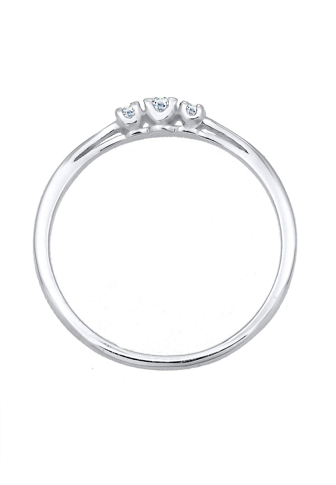 Elli PREMIUM Anillos Compromiso para Mujer con Diamantes (0,07 quilates) Confeccionado en Plata de Ley de 925.