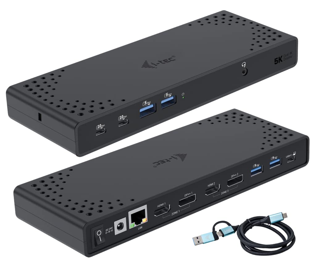 I-Tec Docking - Estación USB -A/-C TB Dual Dock Dual Display Dock PD 100W