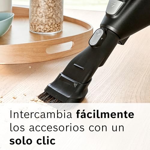 Bosch Unlimited Serie 6 BBS611PCK - Aspirador escoba sin cable, hasta 30 minutos de duración, 18 V, incluye 1 Batería Extraíble (Power for ALL), color azul