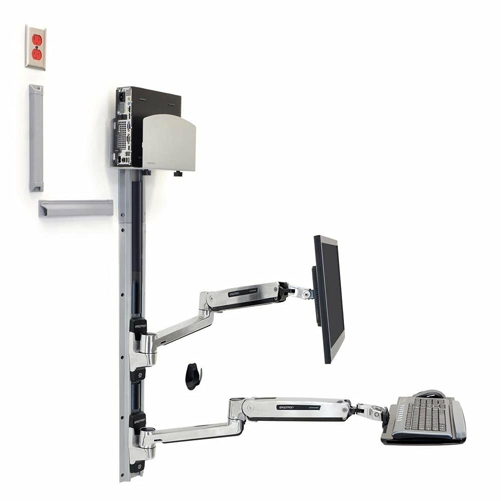 Ergotron 45-358-026 Sistema de Montaje en Pared Pulido con Soporte para CPU - Plata