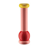 Alessi Totem Domestici MP0210 2 - Molinillo de Sal, Pimienta y Especias de Diseño en Madera de Haya, Rosa, Roja y Amarilla