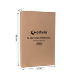 Grafoplás 70905700. Pack de 50 Cajas de Archivo Definitivo de Cartón, Tamaño Folio, 2 Frentes para Archivo Vertical y Apaisado, Certificados FSC, 36x25,3x10cm