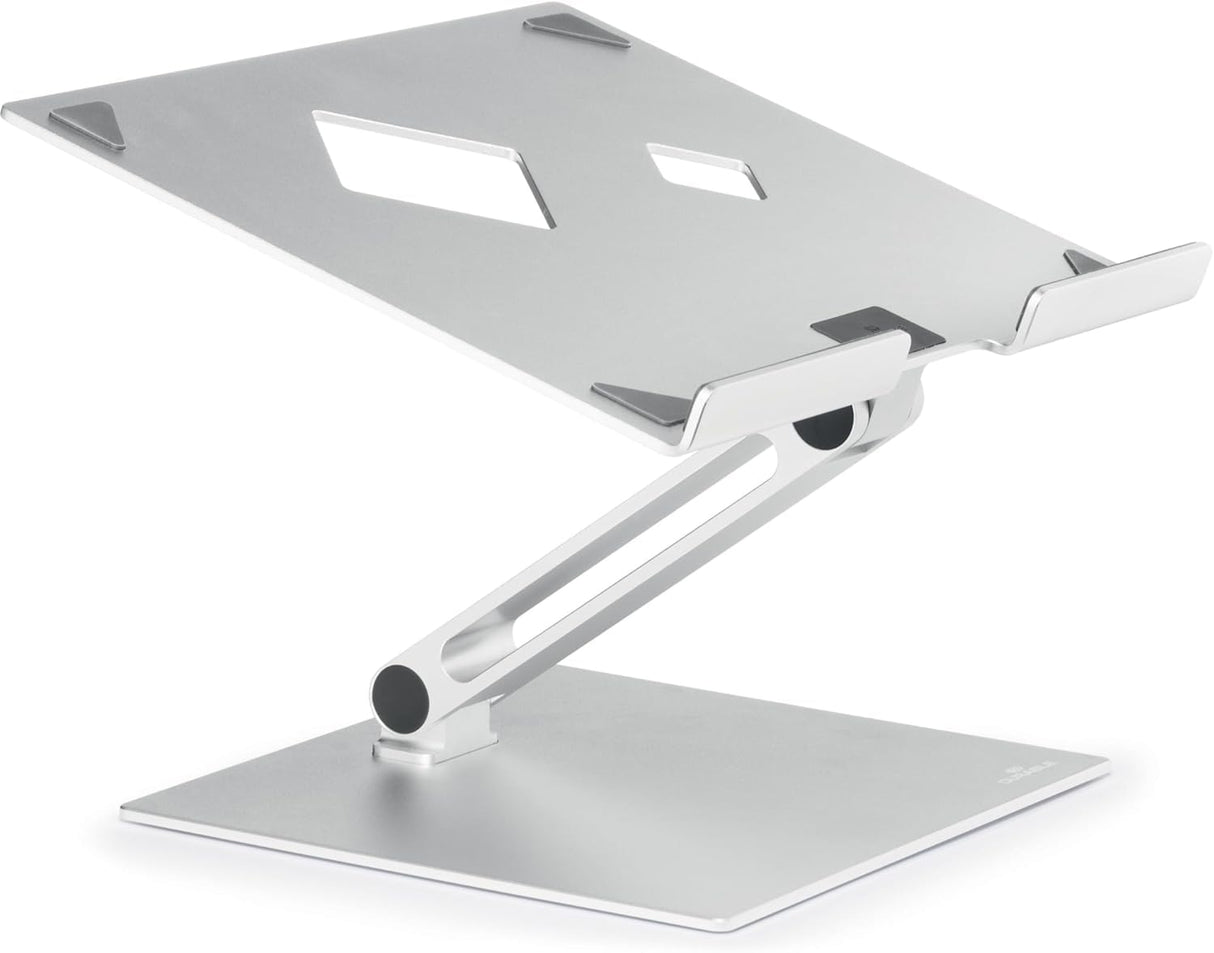 Durable Soporte de mesa para ordenador portátil/notebook, ajustable en altura y ángulo, plegable, plata, 505023