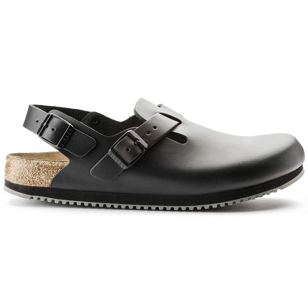 Birkenstock - Zuecos de Cuero Unisex, Color Negro, Talla 41