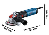 Bosch Professional GWX 17-125 S - Amoladora angular (1700 W, X-LOCK, Ø 125 mm, vel. regulable, protector de corte y filtro, en caja)