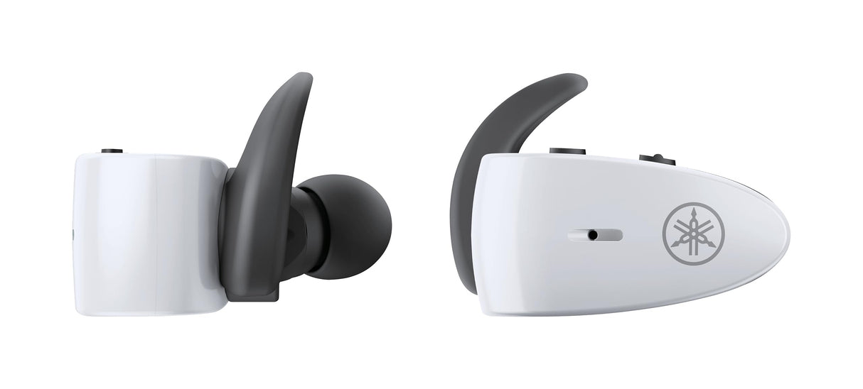 Yamaha TW-ES5A Auriculares In-Ear Deportivos True Wireless Bluetooth con Listening Care, Micrófono con Diseño Avanzado, Resistente al Agua y al Sudor IPX7 - Blanco