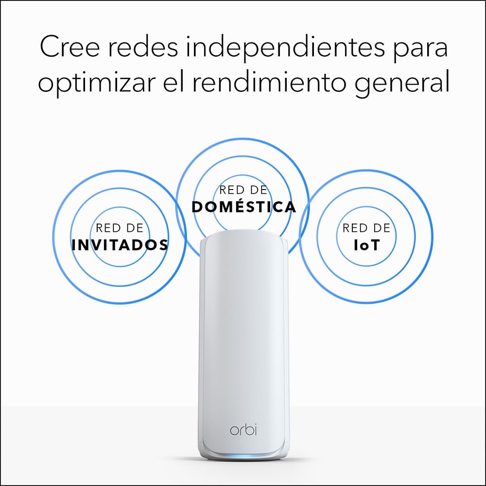 NETGEAR Orbi Mesh WiFi 7 Orbi Serie 770 (RBE772) | Router + 1 Extensores de Rango de satélite |Cobertura de hasta 360 m2 |100 Dispositivos |Puerto de Internet de 2.5 G