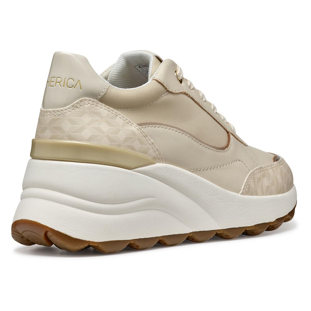 Geox D SPHERICA EC13 A, Zapatillas Mujer, Papyrus, 37 EU