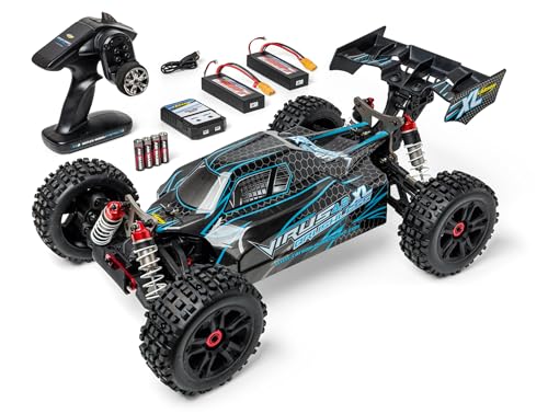 Carson 500409081 1:8 Virus 4.2 XL 100% RTR Negro/Turquesa - Coche teledirigido, Velocidad hasta 80 km/h, Modelo 100% RTR, Incluye Mando a Distancia