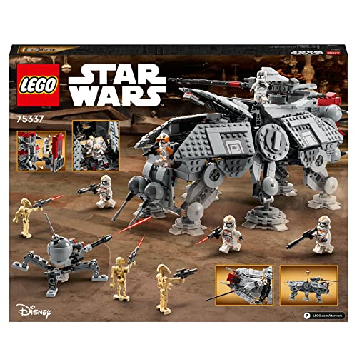 LEGO Star Wars 75337 Caminante AT-TE - Juguete Construcción con 3 Minifiguras de Soldados Clon 212 y Figura de Droide Araña - Regalo para Niños y Niñas de 9+ Años y Fans de La Venganza de los Sith