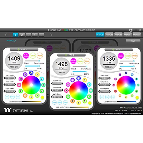 Thermaltake Riing Plus - Ventilador de PC, RGB LED, 14 x 2,5 x 14 cm
