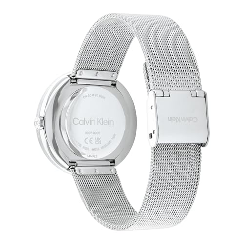 Calvin Klein Reloj Analógico de Cuarzo para Mujer Colección Twist con Correa de Malla de Acero Inoxidable Plateada - 25200149