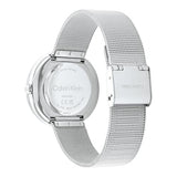 Calvin Klein Reloj Analógico de Cuarzo para Mujer Colección Twist con Correa de Malla de Acero Inoxidable Plateada - 25200149