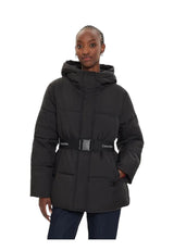 Calvin Klein Cazadora acolchada Mujer Logo Belt Short Puffer con cinturón, Negro (Ck Black), XL
