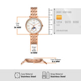 Fossil Jacqueline Reloj para Mujer, Movimiento multifunción con Correa de Acero Inoxidable o Piel, Tono Oro Rosa y Blanco, 36MM