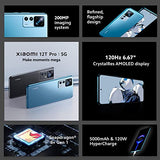 Xiaomi 22081212UG 12T Pro 5G Smartphone, Pantalla de 6.67” AMOLED de 120Hz, Snapdragon 8+ Gen 1, Cámara de 200MP, Smart Hypercharge 120W, 5000mAh, Color Cosmic Black, 8 + 256 GB