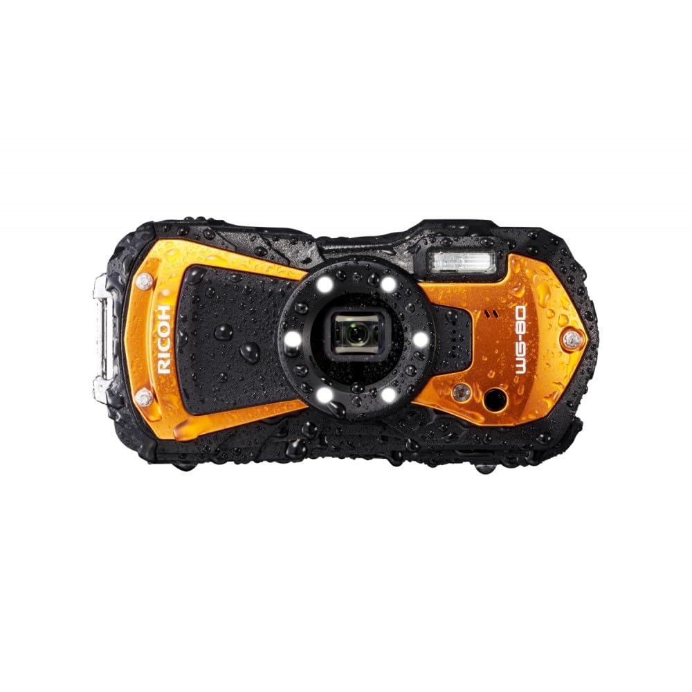 Ricoh Cámara Digital Impermeable Naranja WG-80 a Prueba de Golpes a Prueba de congelación a Prueba de aplastamiento 03127