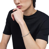 Emporio Armani Pulsera para hombre de acero inoxidable o de cuentas con cierre de langosta