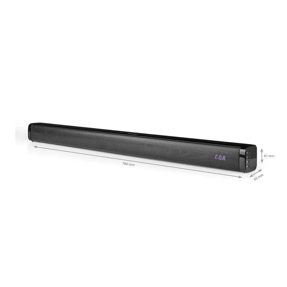NEDIS Barra de Sonido | 2.0 | Programa DSP | 40 W | Schwarz - 1 x 3,5 mm / 1 x coaxial de Audio / 1 x Optisch / 1 x USB | 1 x HDMI (mit AR)
