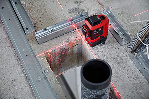 Leica Lino L6R: Nivel láser de línea de 3x360 grados con batería Li-Ion, cargador, adaptador magnético innovador y soporte para pared en una carcasa (láser rojo, alcance de trabajo: 25 m)