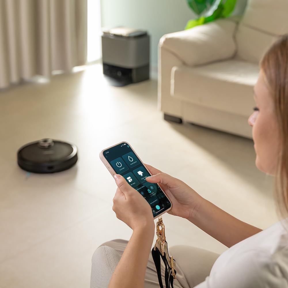 Cecotec Robot Aspirador Autovaciado y Mopas Giratorias Conga 13090 Spin Revolution Home&Wash Essential. 7000Pa, Tecnología Láser, Cepillo de Silicona y Lateral, App, Bluetooth y WiFi 2,4GHz, 5GHz