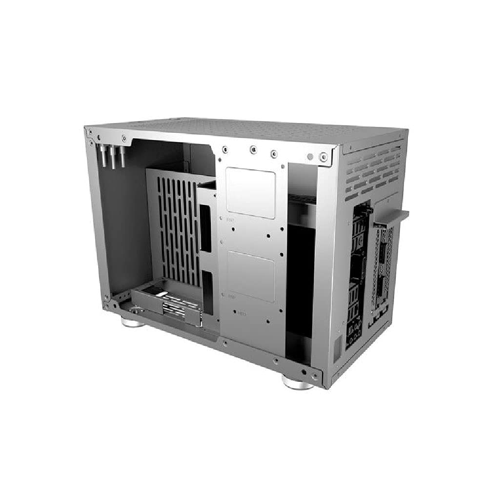 Noua Parvus Q2 Silver Case Mini ITX para PC Office Mini Tower 0.5MM SPCC 4*USB3.0/2.0 Paneles Laterales de Vidrio Templado (AxPxL: 264x349x185 mm)