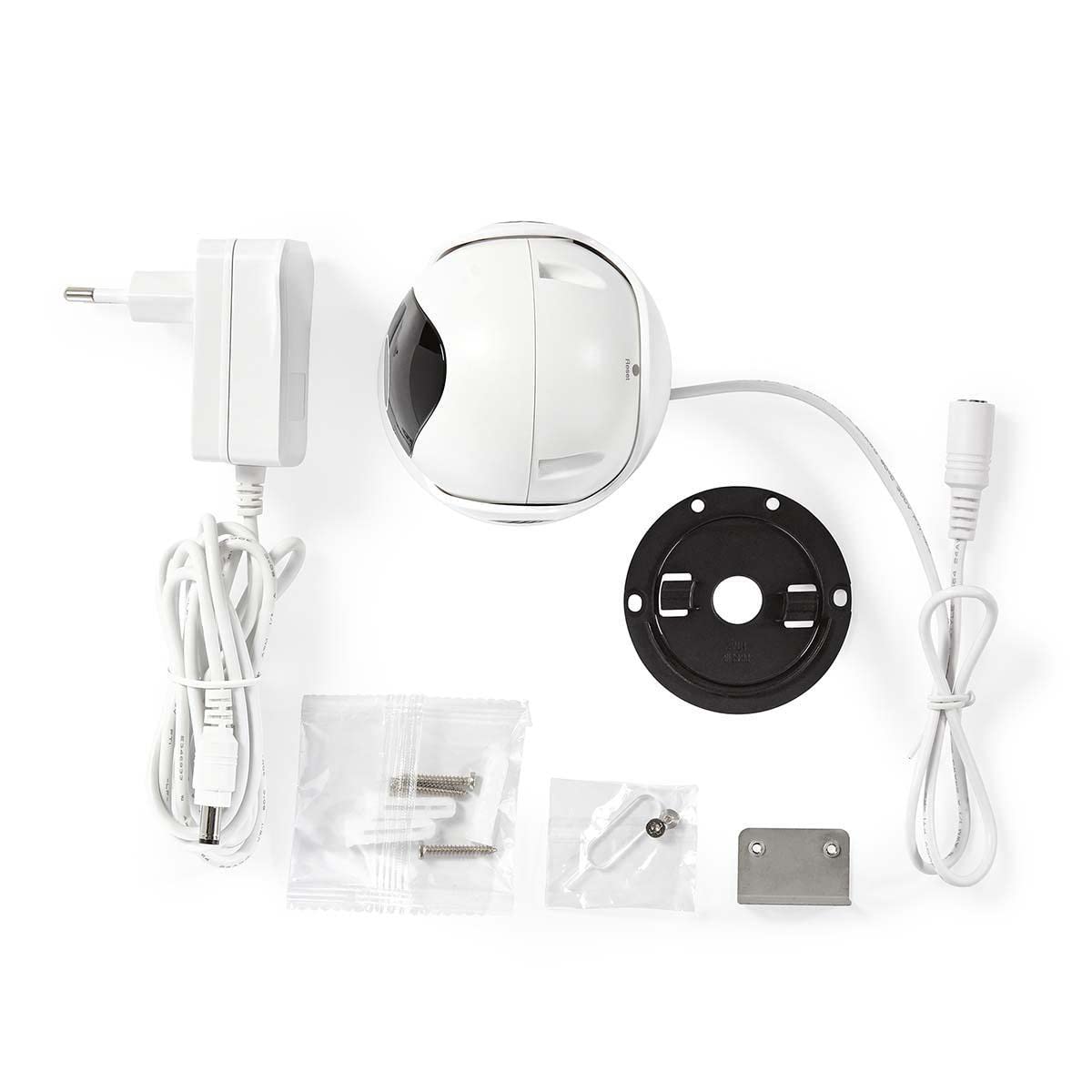 Nedis cámara para Exteriores SmartLife - Sistema de Seguridad para Exteriores con Sensor de Movimiento - wi fi, Full HD 1080p, Modo de visión Nocturna, Memoria Interna (16 GB), IP65 - Blanco