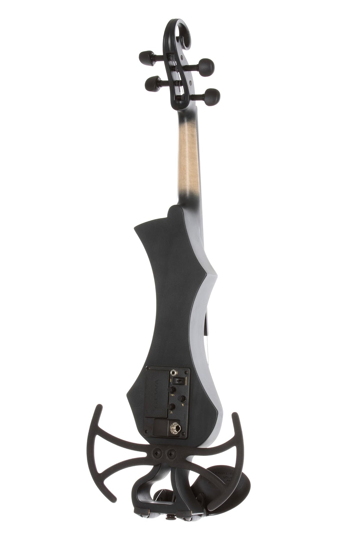 GEWA E-Violin, violín electrónico, Novita 3.0 negro con adaptador para apoyos de hombro, 4 cuerdas