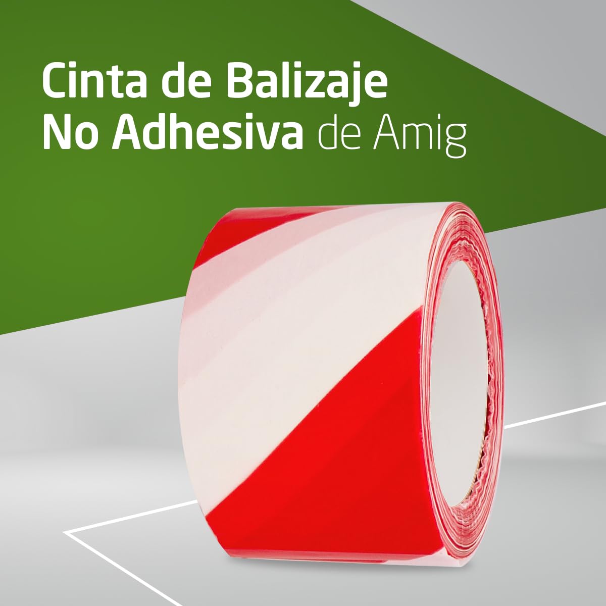 Amig - Pack de 15 Cintas de Balizamiento - Para Señalización y Advertencia de Peligro - Resistentes al Agua y Flexibles - Polietileno de Baja Densidad LDPE - 70mm x 500m - Cinta Rojo y Blanco