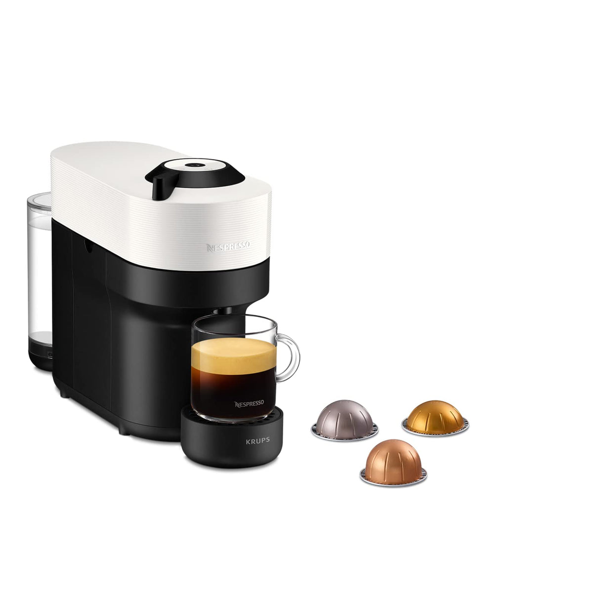 Nespresso Cafetera Krups Vertuo POP Blanca Cafetera de Cápsulas YY4889FD