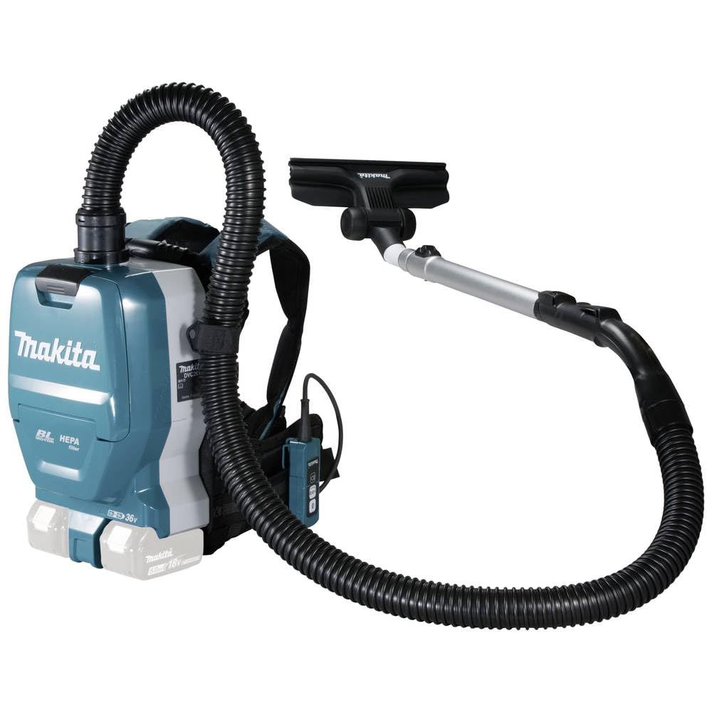 Makita DVC261ZX15 Aspiradora de Mochila con batería 2 x 18 V, Negro/Azul petróleo