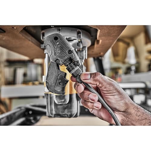 DEWALT DWE627KT-QS - Fresadora 2.300W, Recorrido de corte de 80 mm, Arranque suave y guía paralela, Incluye accesorios, adaptador de aspiración y caja T STAK VI