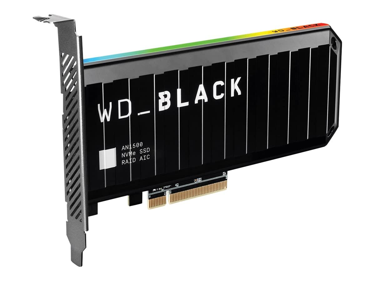 WD_BLACK AN1500 de 4 TB SSD NVMe AIC (tarjeta complementaria), hasta 6500 MB/s en lectura & 4100 MB/s en escritura