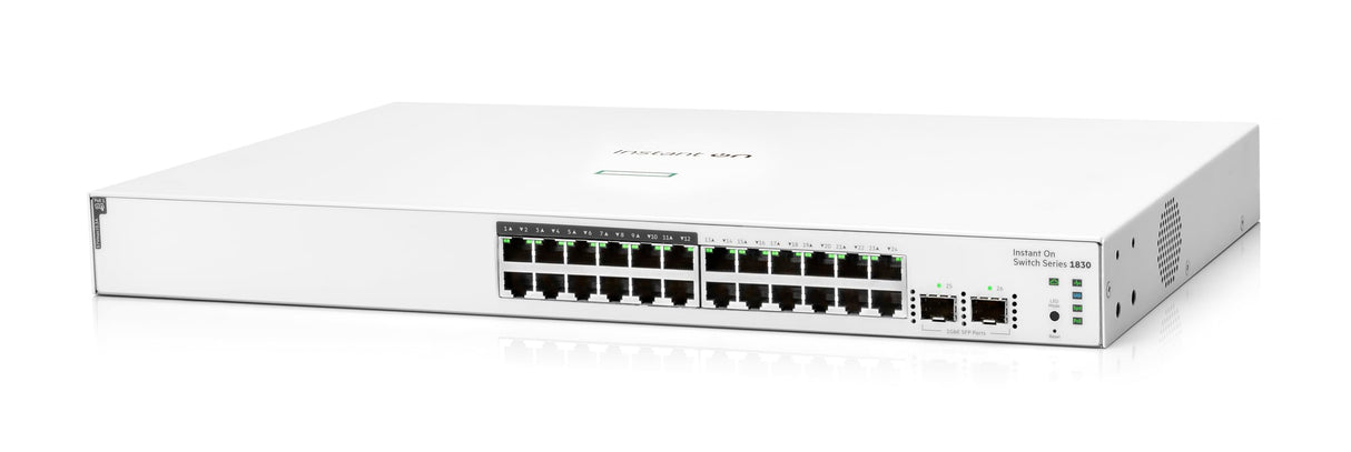 Aruba Instant On 1830 24 Puertos GB | 12 Puertos Clase 4 PoE Smart Switch (195 W) - 24 x 1G | 2 x SFP | EU Europe Cord (JL813A#ABB)