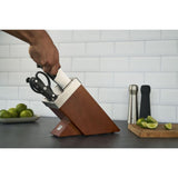 ZWILLING Bloque de cuchillos auto-afilables de 7 piezas, Bloque de madera, Cuchillos y tijeras con mango especial de acero inoxidable/plástico, Gourmet
