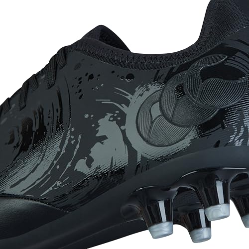 Canterbury Phoenix Genesis Pro, Botas Unisex Adulto, Negro/Metálico Plateado, 40 EU