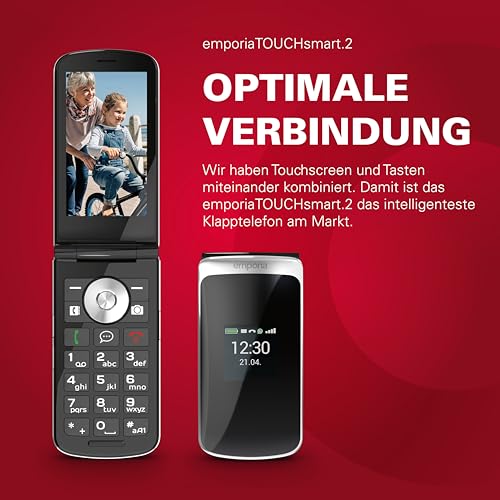 Emporia EmporiaTOUCHsmart 2 - Teléfono móvil Plegable con botón Grande