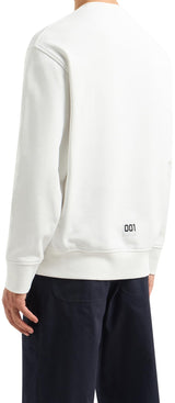 Armani Exchange Men's 91 Logo Crew Neck, Wrist Cuffs,Sweatshirt,Off White,S, Blanco Crudo, S