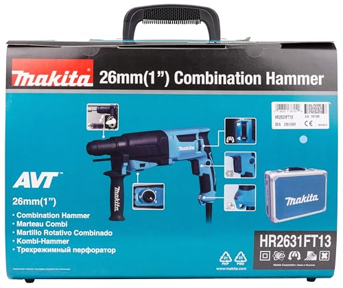 Makita HR2631FT13 – Martillo combinado para SDS-Plus de 26 mm, en maletín de aluminio