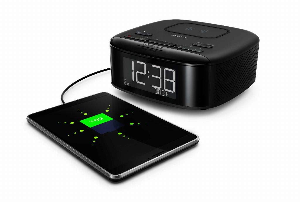 Philips R7705/10 Radiodespertador Radio Dab+/FM (Bluetooth, Alarma Dual, Temporizador, Sincronización Automática de la Hora, Batería de Reserva, Cargador de Teléfono Inalámbrico) Modelo 2020/2021