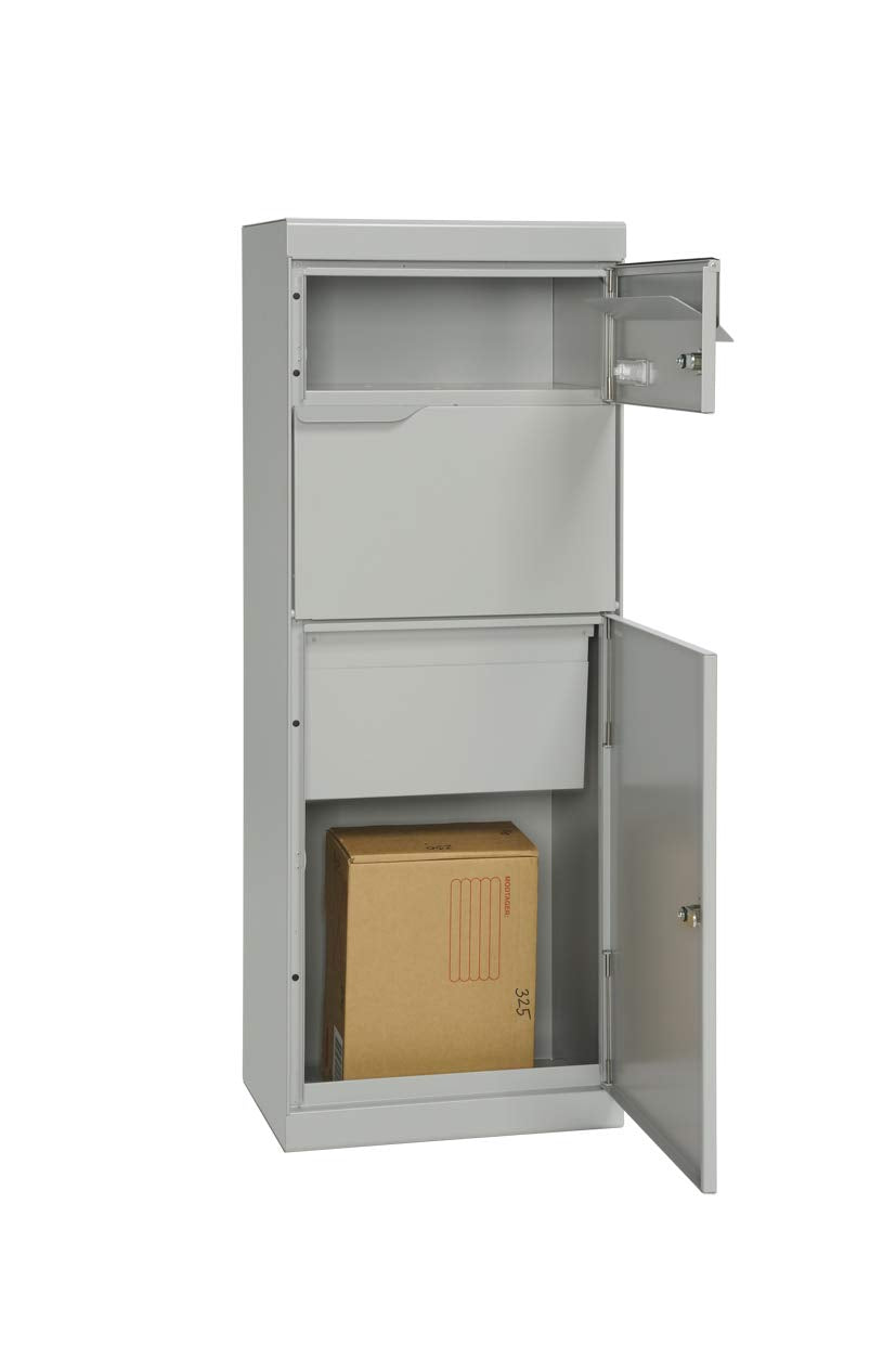 MEFA 771031M Paquetes ETNA 771 con Placa para Nombre-(Color Aluminio Blanco, buzón con Cerradura, 1094 x 402 x 305 mm)