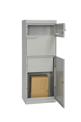 MEFA 771031M Paquetes ETNA 771 con Placa para Nombre-(Color Aluminio Blanco, buzón con Cerradura, 1094 x 402 x 305 mm)