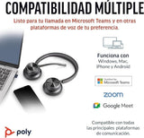 Auriculares inalámbricos Poly Voyager 4320 UC y soporte de carga - Audífonos estéreo con micrófono de brazo con cancelación de ruido - Conexión Bluetooth a PC/Mac/teléfono móvil - Teams (certificado)