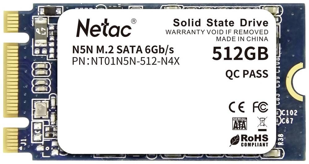 Netac Technology N5N 512GB Interno M.2 SATA SSD 2242 SATA 6 GB/s Retail NT01N5N-512-N4X