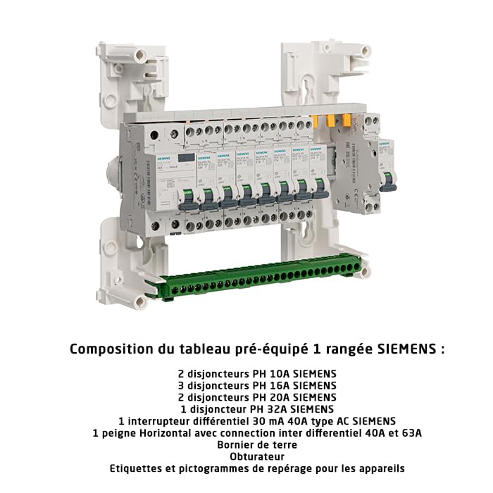 Cuadro 1 fila preequipado 1 inter. diff. 40 A tipo AC + 8 disyuntores