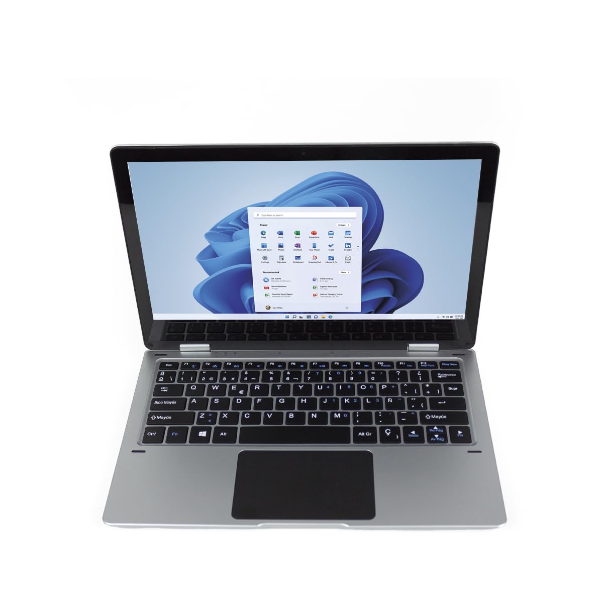 PRIXTON Ordenador Portátil Convertible Flex Pro con Pantalla Táctil de 11.6”, Windows 11 Home, Procesador Intel Celeron N4020, Memoria 4GB RAM / 128GB, Teclado en Español