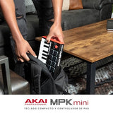 Akai Professional MPK Mini MK3 - Teclado Controlador MIDI USB de 25 Teclas con 8 Drum Pads, 8 Perillas, Software de Producción Musical y Native Instruments Sound Package (NKS Integration)