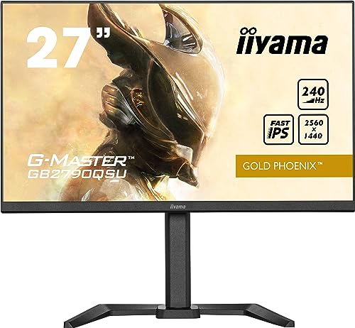 iiyama GB2790QSU-B5 27" Fast IPS Gaming, G-Master Gold Phoenix, FreeSync Premium, 2560x1440, 240Hz, 400cd/m², 1000:1, HDMI, DisplayPort, 1ms (GtG), Altavoces, USB-HUB (2X 3.0), HDR400, Black Tuner